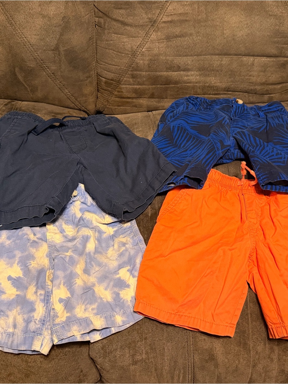 Kids Cotton Pull-On Shorts - Navy, Blue, Orange, Tie-Dye